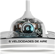 Ventilador de Techo Retráctil PHP JS8378 de 42" Blanco con Marco de Madera y 6 Velocidades
